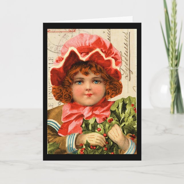 Tarjeta Festiva "Tarjeta de Navidades de niños de época" (Anverso)