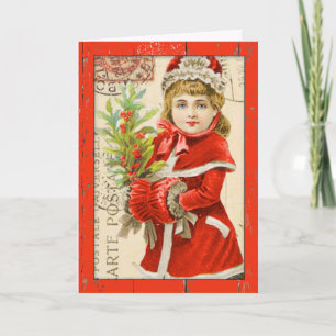 Tarjeta Festiva "Tarjeta de Navidades de niños de época"