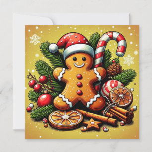 Tarjeta Festiva ¡Tarjeta de Navidades de pan de jengibre!