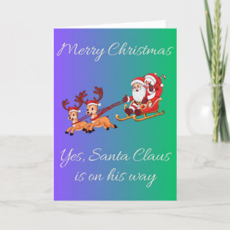 Tarjeta Festiva "Tarjeta de Navidades de Santa Claus Sleigh