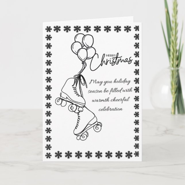 Tarjeta Festiva "Tarjeta de Navidades para patines de ruedas - Min (Anverso)