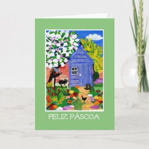Tarjeta Festiva "Tarjeta de pascua del jardín de la primavera" -