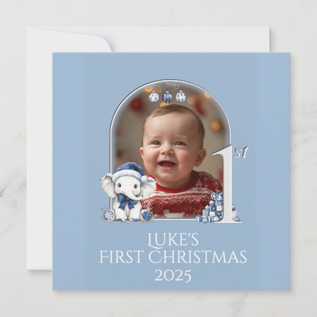 Tarjeta Festiva **Tarjeta de vacaciones plana para bebé Navidades  (Anverso)