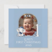 **Tarjeta de vacaciones plana para bebé Navidades