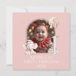 Tarjeta Festiva *Tarjeta de vacaciones plana para bebé Navidades 1