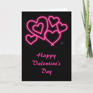 Tarjeta Festiva "Tarjeta del día de San Valentín de neón de los