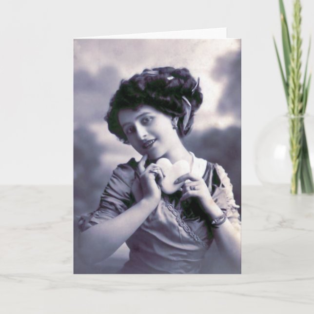 Tarjeta Festiva "Tarjeta del día de San Valentín francesa del (Anverso)