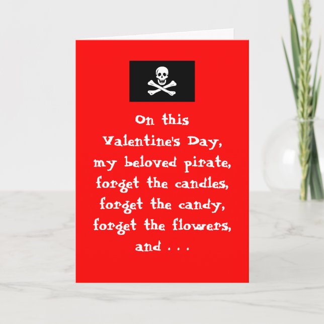 Tarjeta Festiva ¡Tarjeta del el día de San Valentín del pirata - (Anverso)