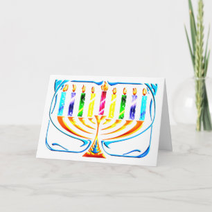 Tarjeta Festiva Tarjeta: Hanukkah Menorah - Chanukah Menorah