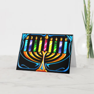 Tarjeta Festiva Tarjeta: Hanukkah Menorah - Chanukah Menorah