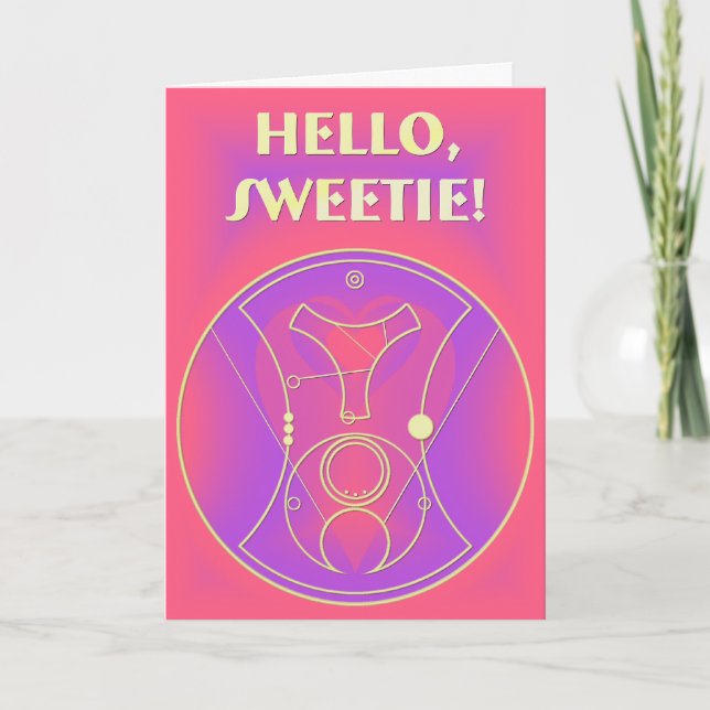 Tarjeta Festiva Tarjeta: ¡Hola, Sweetie! Corazones del rosa y de (Anverso)