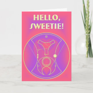 Tarjeta Festiva Tarjeta: ¡Hola, Sweetie! Corazones del rosa y de