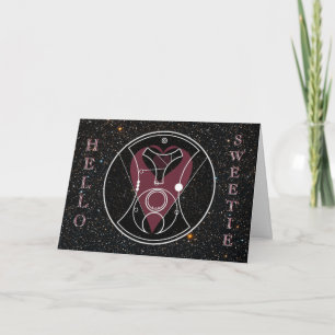 Tarjeta Festiva Tarjeta: ¡Hola, Sweetie! Corazones y estrellas