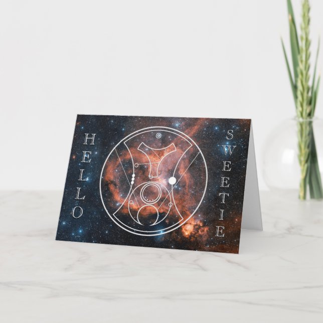 Tarjeta Festiva Tarjeta: ¡Hola, Sweetie! - Nebulosa del corazón (Anverso)