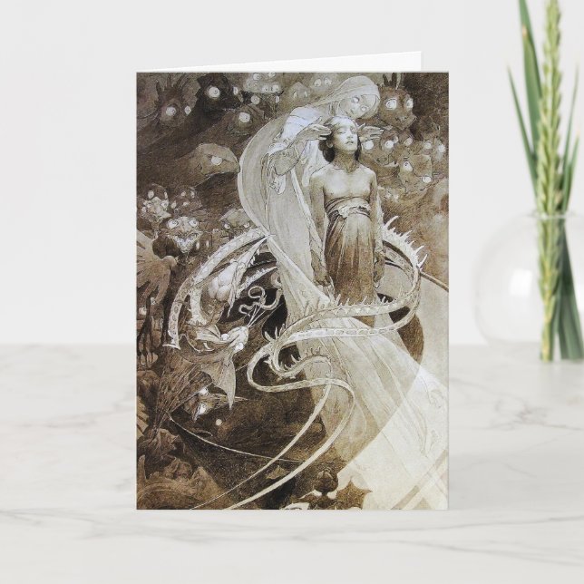 Tarjeta Festiva Tarjeta: Ilustracion Mucha de Le Pater~ (Anverso)