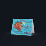 Tarjeta Festiva ¡Tarjeta para la acción de gracias y<br><div class="desc">¡Cuando bajan Chanukah y la acción de gracias en el mismo día,  es "Thanksgivukkah" este año,  hay una vez en una coincidencia del curso de la vida! Celebre con los mashups de la diversión como esta diversión Turquía. ¡Engulla,  engulla!</div>