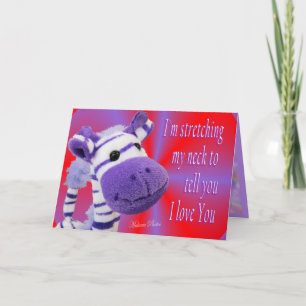 Tarjeta Festiva Tarjeta-personalizar del amor U de la jirafa I