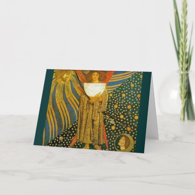 Tarjeta Festiva Tarjeta: Pintura de amor de Rossetti (Anverso)