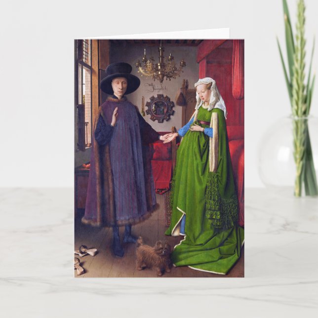 Tarjeta Festiva Tarjeta: Retrato Boda de Jan Van Eyck (Anverso)