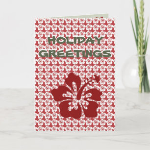 Tarjeta Festiva "Tarjeta roja del día de fiesta del hibisco de los