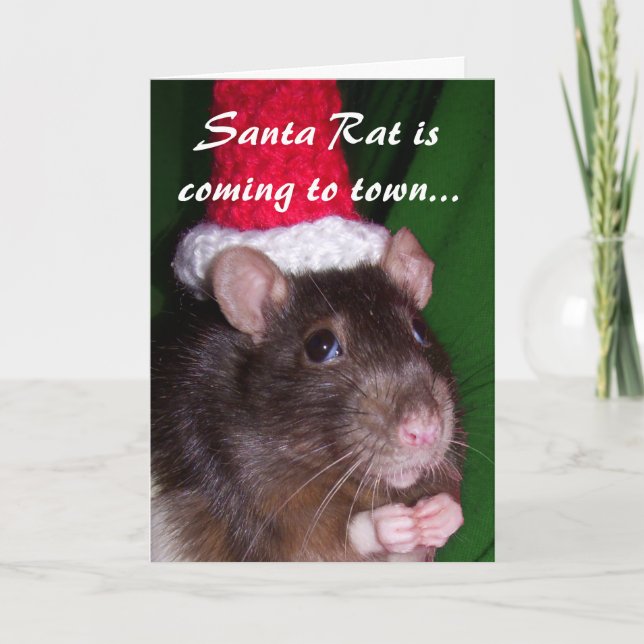 Tarjeta Festiva Tarjeta: Santa Rat (Anverso)