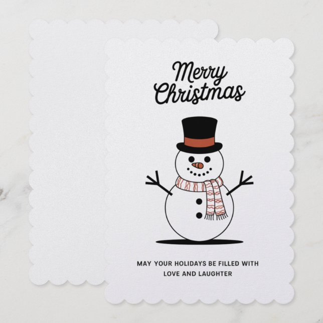 Tarjeta Festiva "Tarjetas de Navidades Snowman Wonderland" (Anverso / Reverso)
