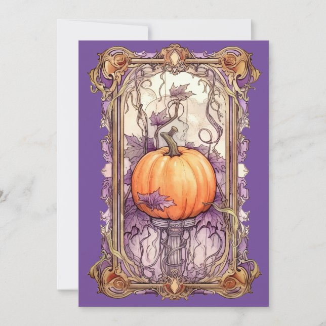 Tarjeta Festiva Tarot Místico de Halloween (Anverso)