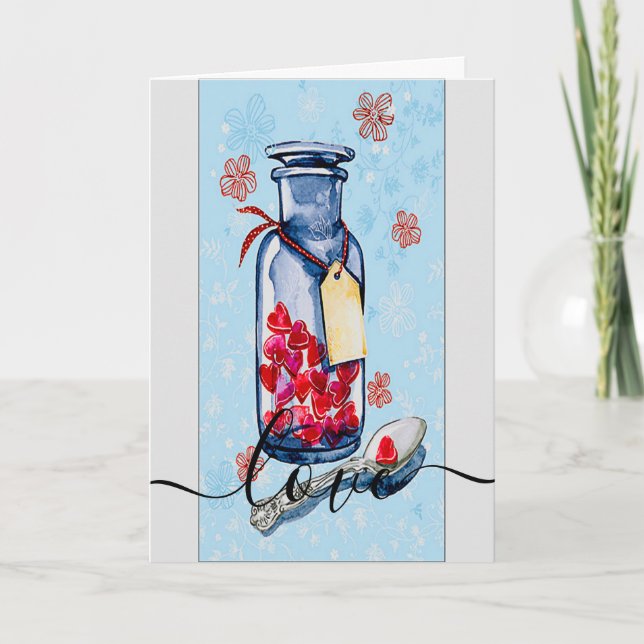 Tarjeta Festiva Tarros de Amor Mason (Anverso)