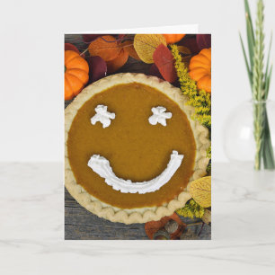 Tarjeta Festiva Tarta de calabaza feliz de Acción de Gracias