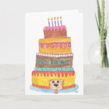 Tarta de cumpleaños con perro