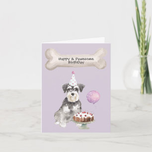 Tarjeta Festiva Tarta de cumpleaños de Schnauzer miniatura
