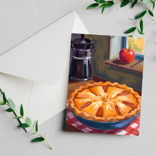 Tarjeta Festiva Tarta De Manzana De Otoño Acción De Gracias Acuare