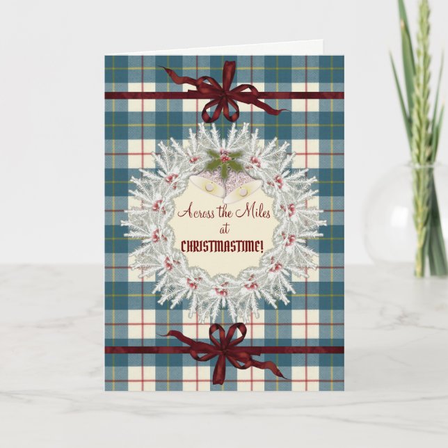Tarjeta Festiva Tartan Conchra Escocés MacRae (Anverso)