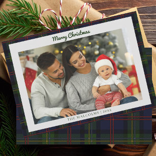 Tarjeta Festiva Tartán en foto de familia rusa