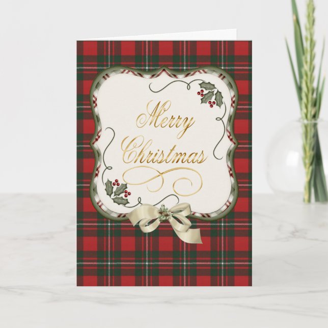 Tarjeta Festiva Tartán escocés original moderno de MacGregor (Anverso)