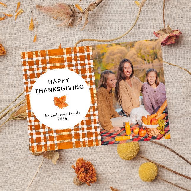 Tarjeta Festiva Tartan Plaid | Feliz Día de Acción de Gracias, Oto (Subido por el creador)