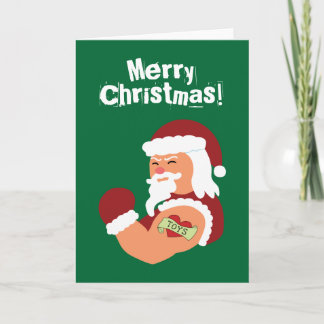 Tarjeta Festiva Tattooed Santa