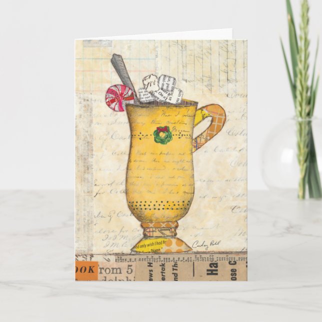 Tarjeta Festiva Taza amarilla del día de fiesta (Anverso)