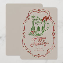 Taza con tema navideño en colores cálidos