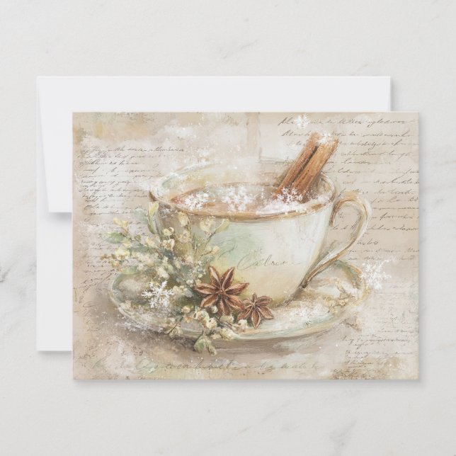 Tarjeta Festiva Taza de chocolate caliente (Anverso)