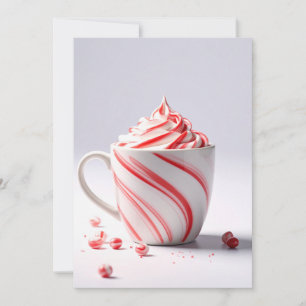 Tarjeta Festiva Taza de remolino de menta-Carta en blanco