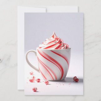 Tarjeta Festiva Taza de remolino de menta-Carta en blanco