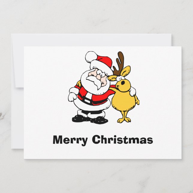 Tarjeta Festiva Taza de Santa y Reno  (Anverso)