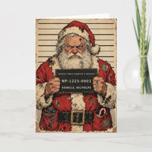 Tarjeta Festiva Taza divertida de Santa con foto policial del sher
