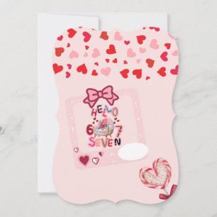 Tarjeta Festiva Taza Rosa Brillante y Corazones Feliz Día de San V