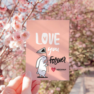 Tarjeta Festiva Te Ama Siempre Cute Bunny Valentcard
