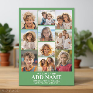 Tarjeta Festiva Te Amamos Agrega Nombre - 10 Colaje de Fotos - Mod