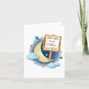 Tarjeta Festiva Te amo a la luna y atrás