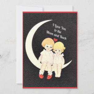 Tarjeta Festiva Te amo a la luna y atrás 