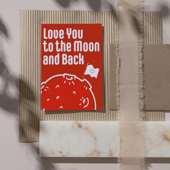 Tarjeta Festiva Te amo a la luna y atrás (Subido por el creador)